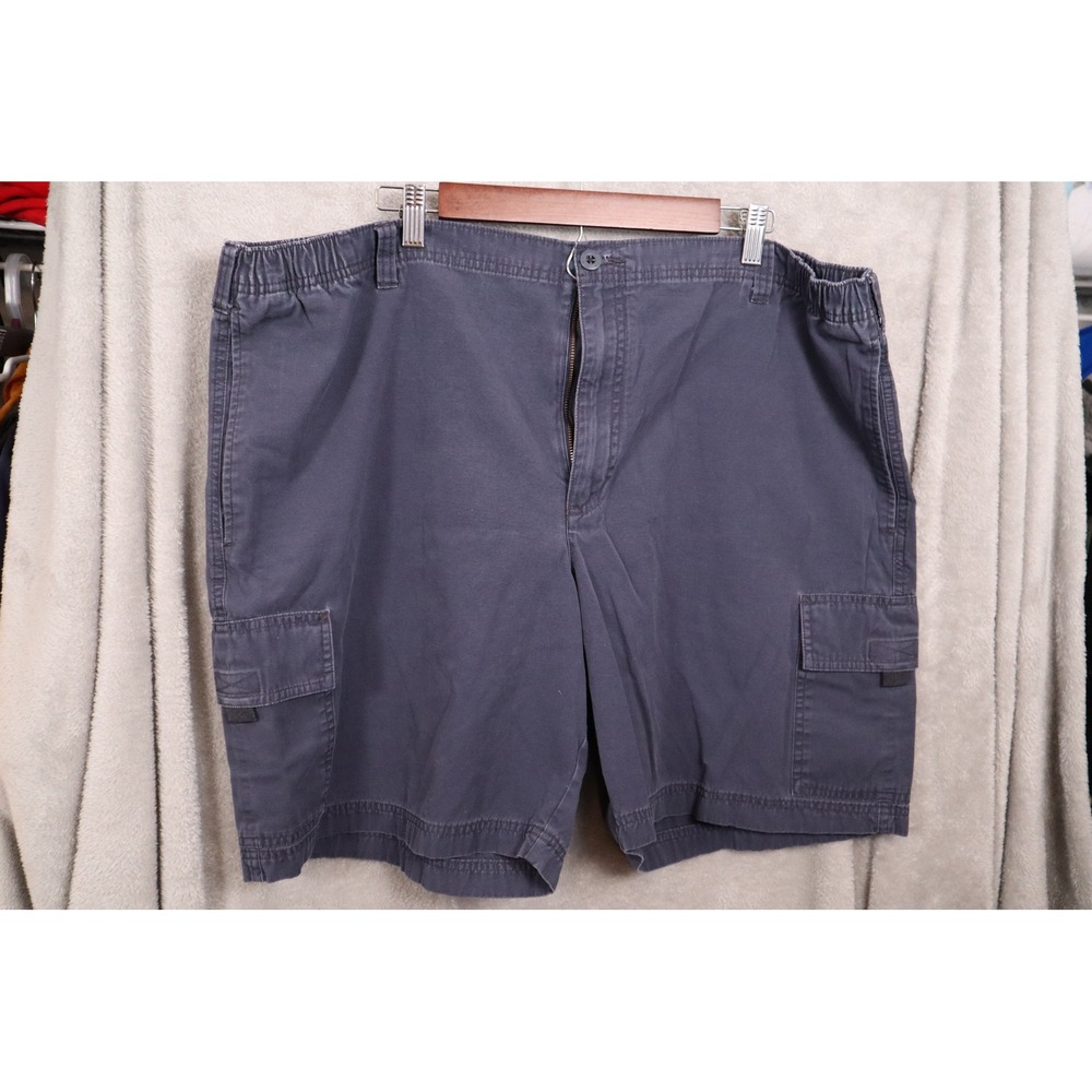 RedHead Mens Navy Blue Cotton Canvas Cargo Shorts Size 42 Elastic Waist Outdoor